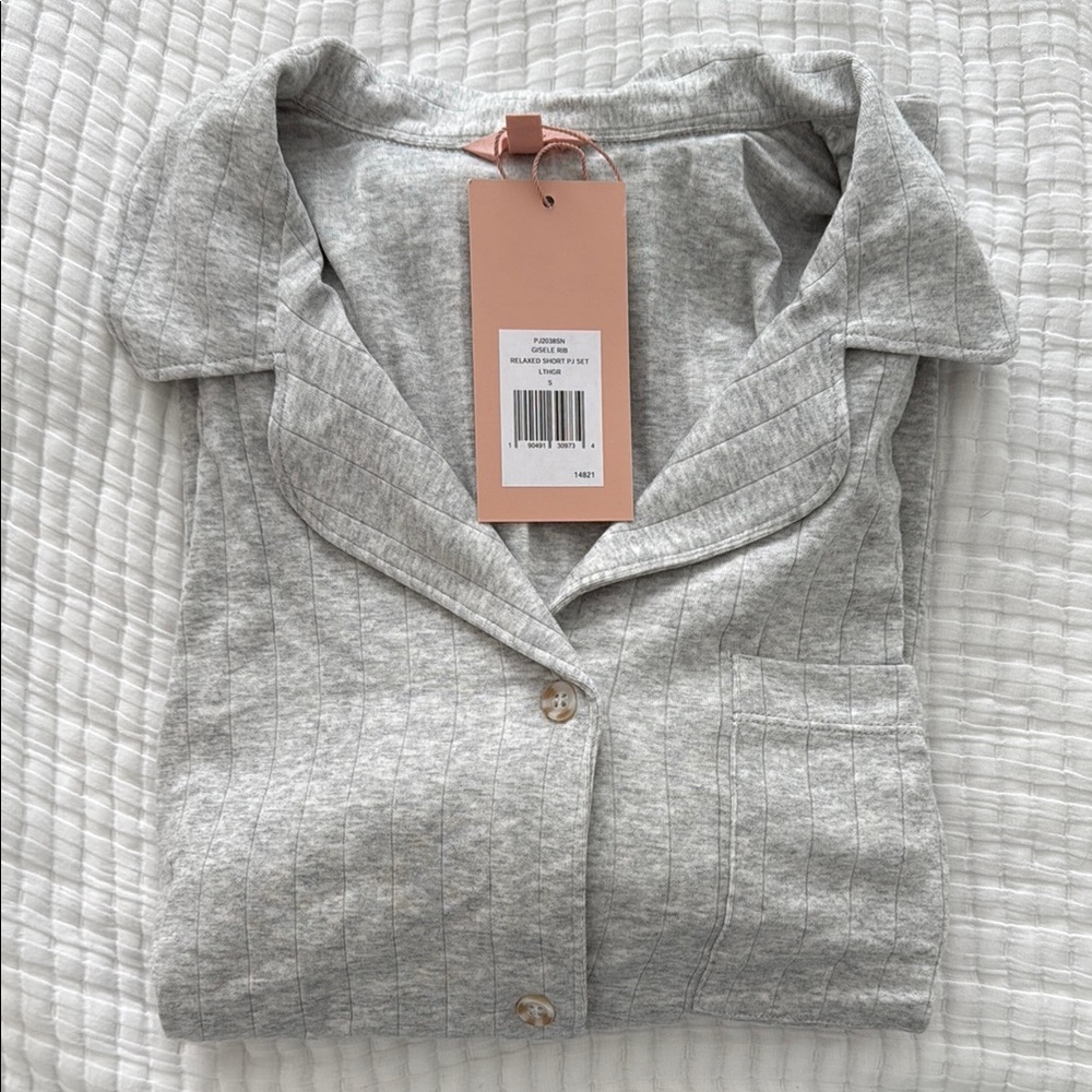 Gisele Ribbed Relaxed Short PJ Set - Gray